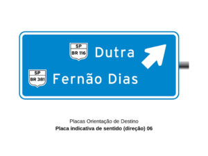 Placas Orientação de Destino Placa indicativa de sentido (direção) 06