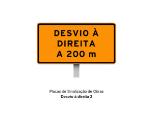 Placas de Sinalização de Obras Desvio à direita 2