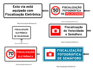 placas de fiscalização eletrônica